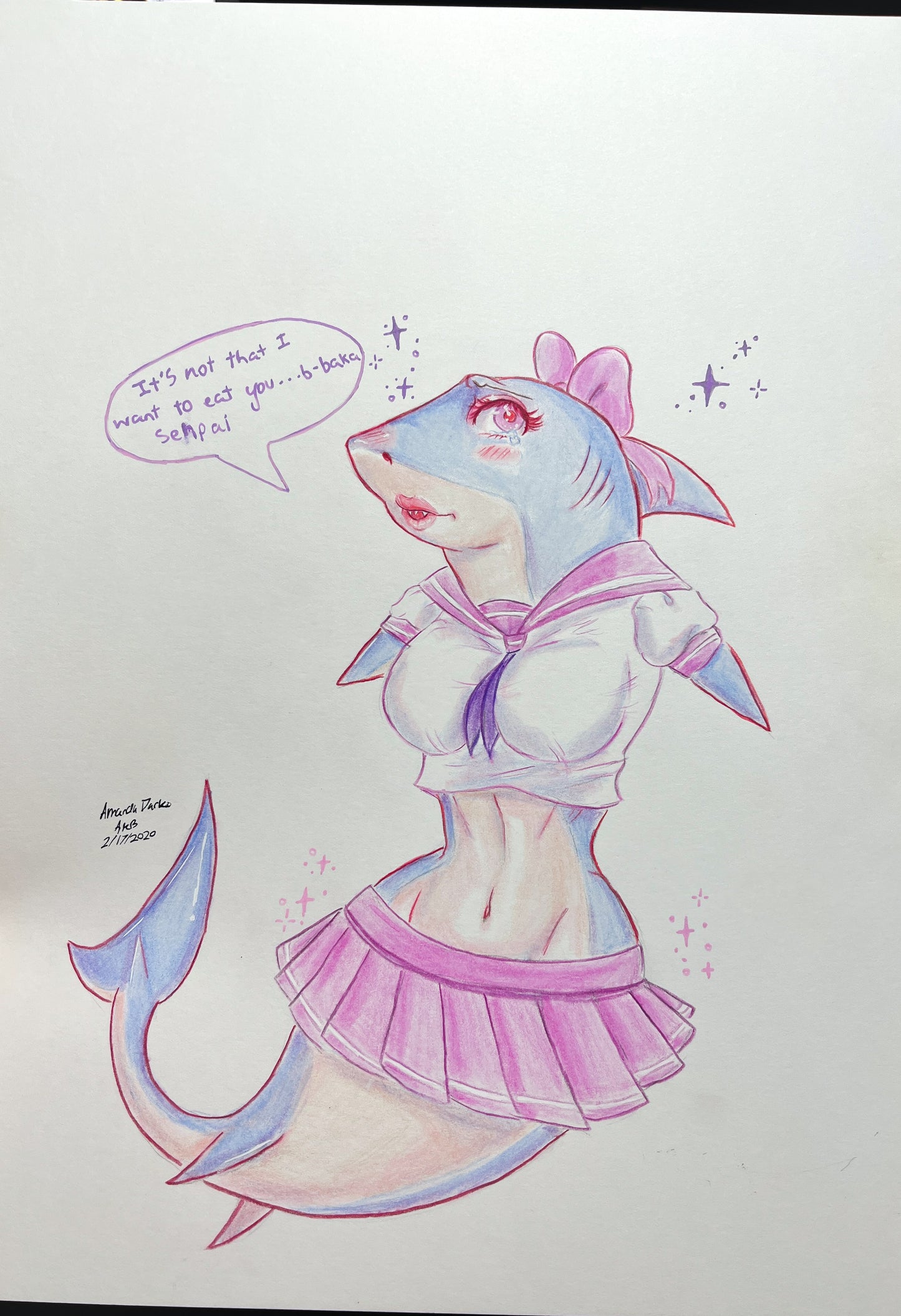 Shark-Chan Colored Pencil Drawing