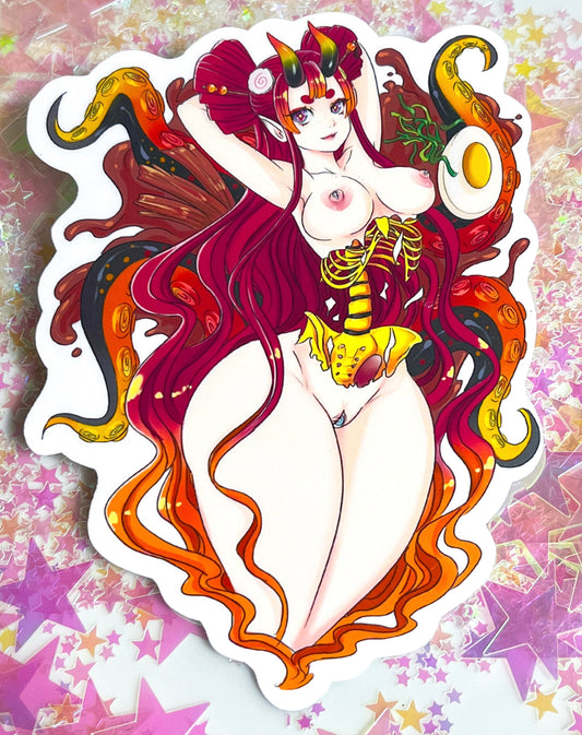 Spicy Kimchi-Chan 5 Inch Sticker - Scarlet Spice Variant