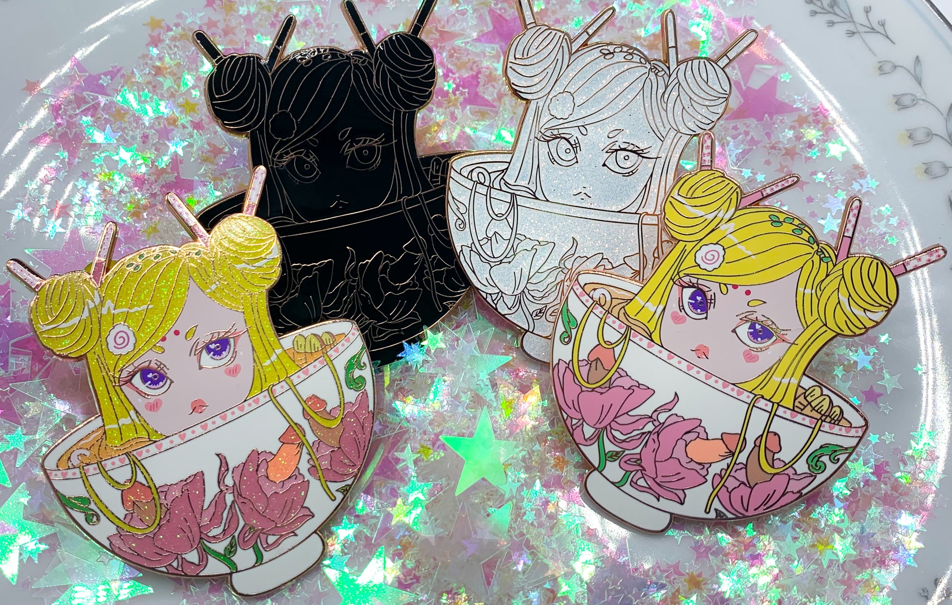 LE Chibi Ramen-Chan Enamel Pin - Amanda Darko Artistry