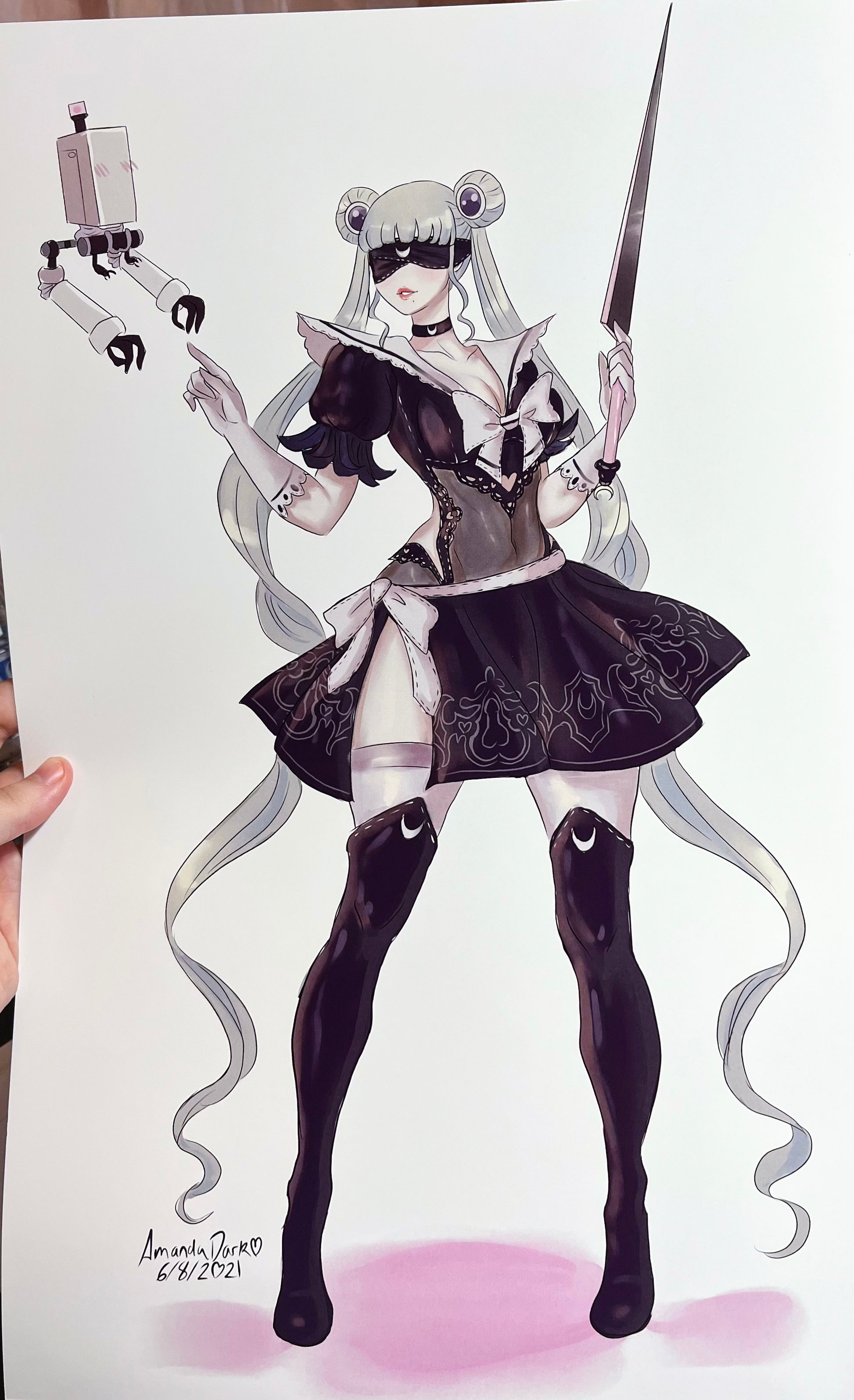 Sailor YoRha 12x18 Print - Amanda Darko Artistry