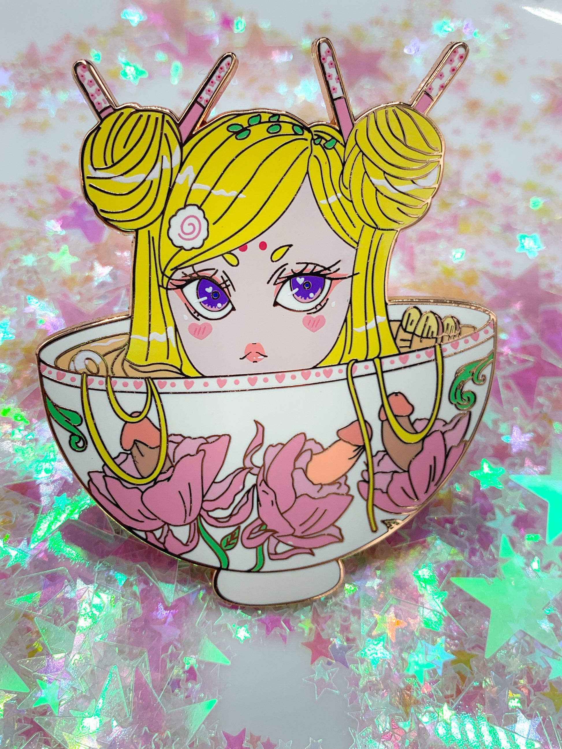 LE Chibi Ramen-Chan Enamel Pin - Amanda Darko Artistry