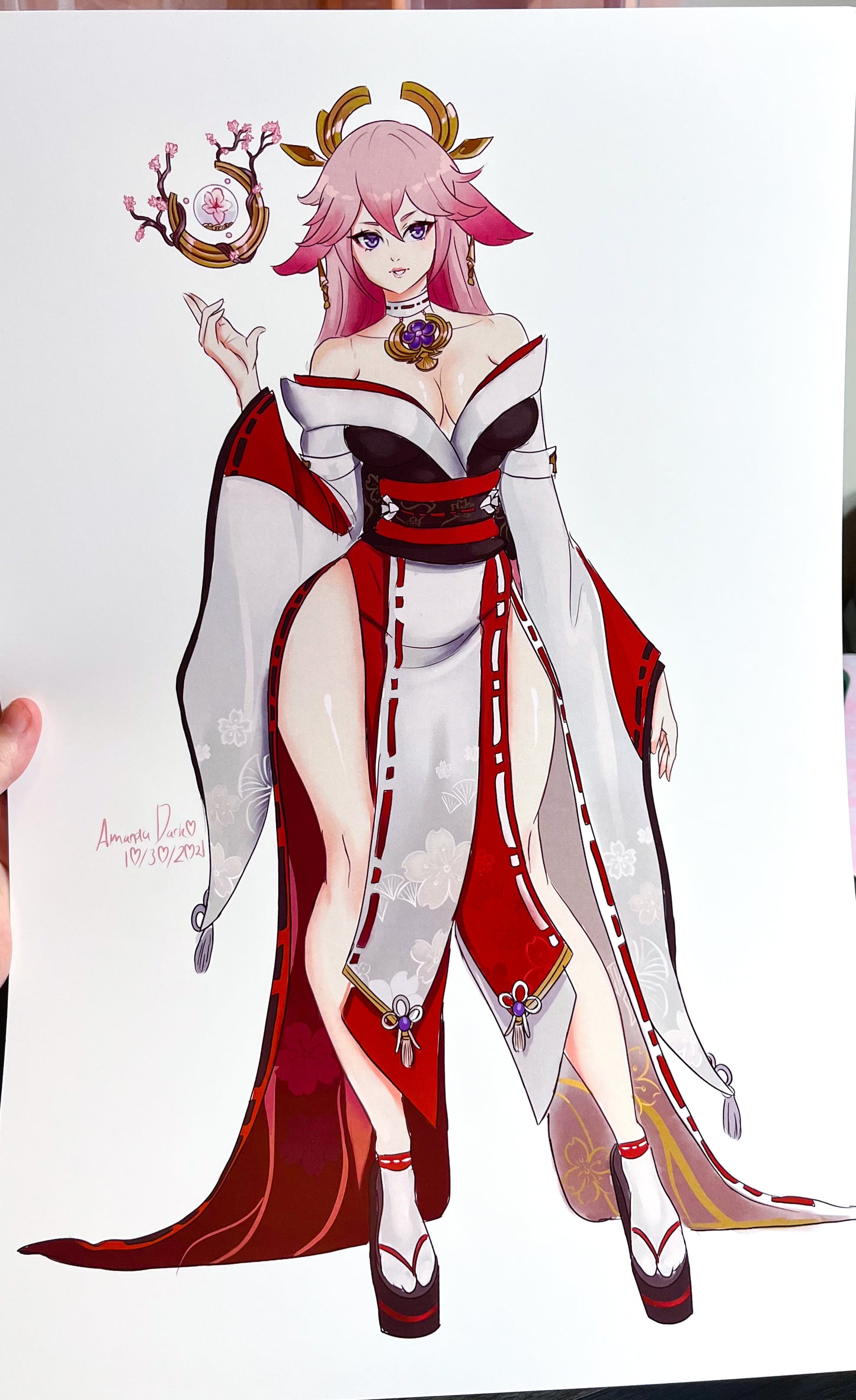 Thicc Kitsune Yae 12x18 Print - Amanda Darko Artistry