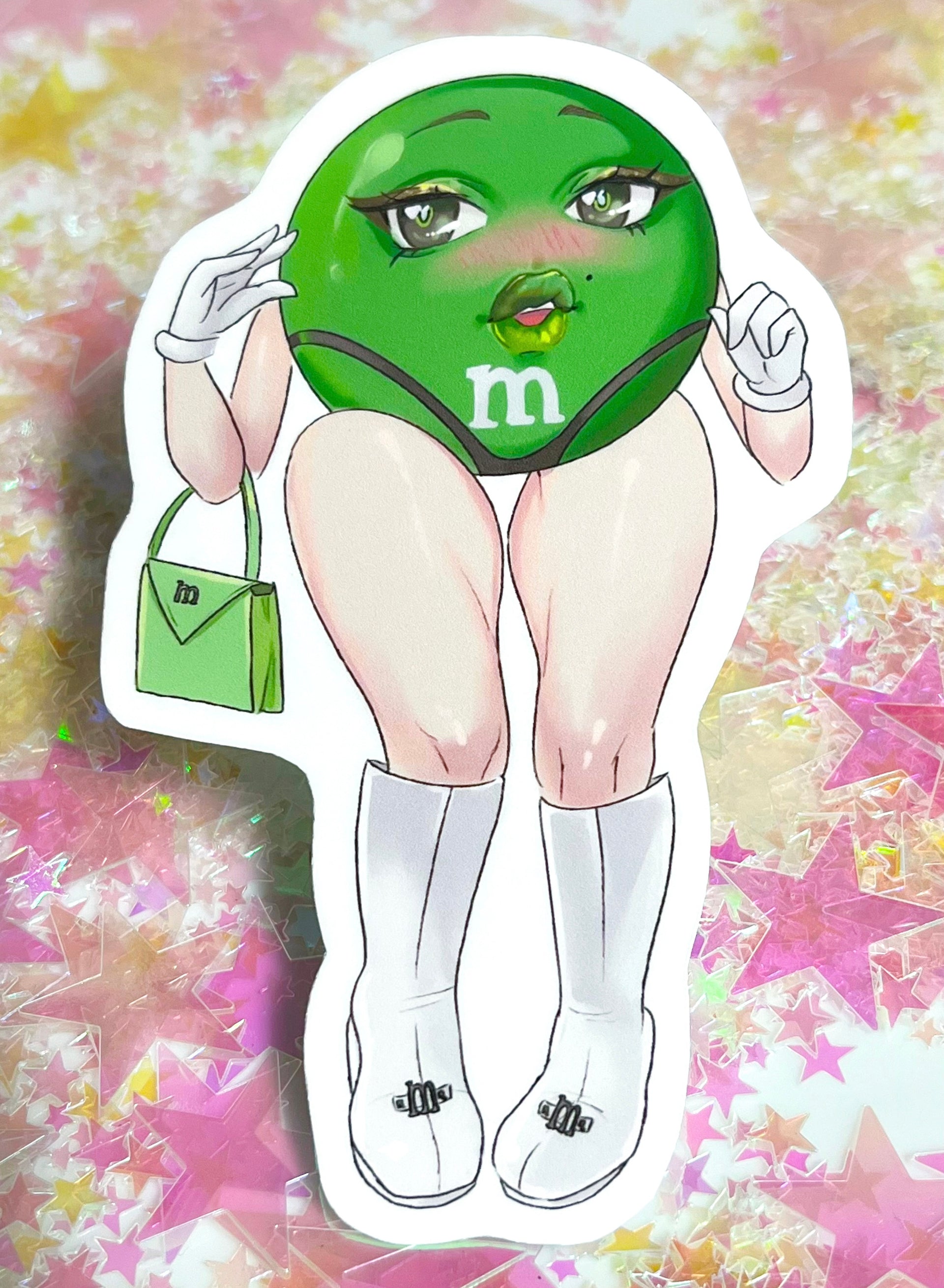 GREEN M&M DECAL / STICKER 21