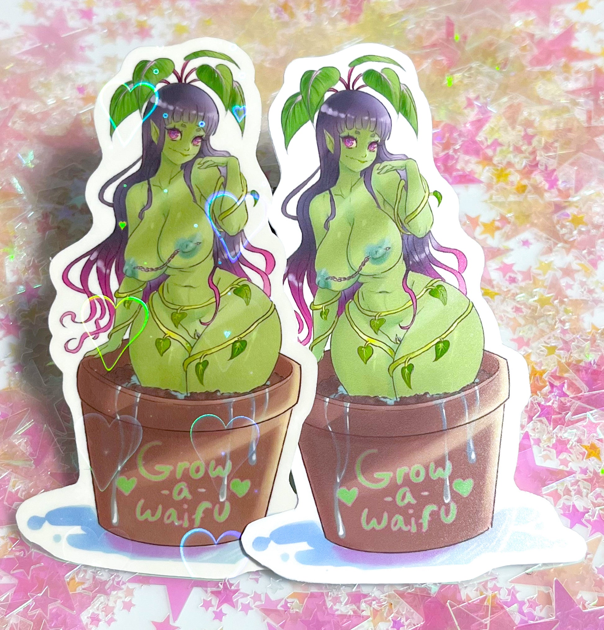 Midoriha Plant Waifu 4 Inch sticker - Amanda Darko Artistry