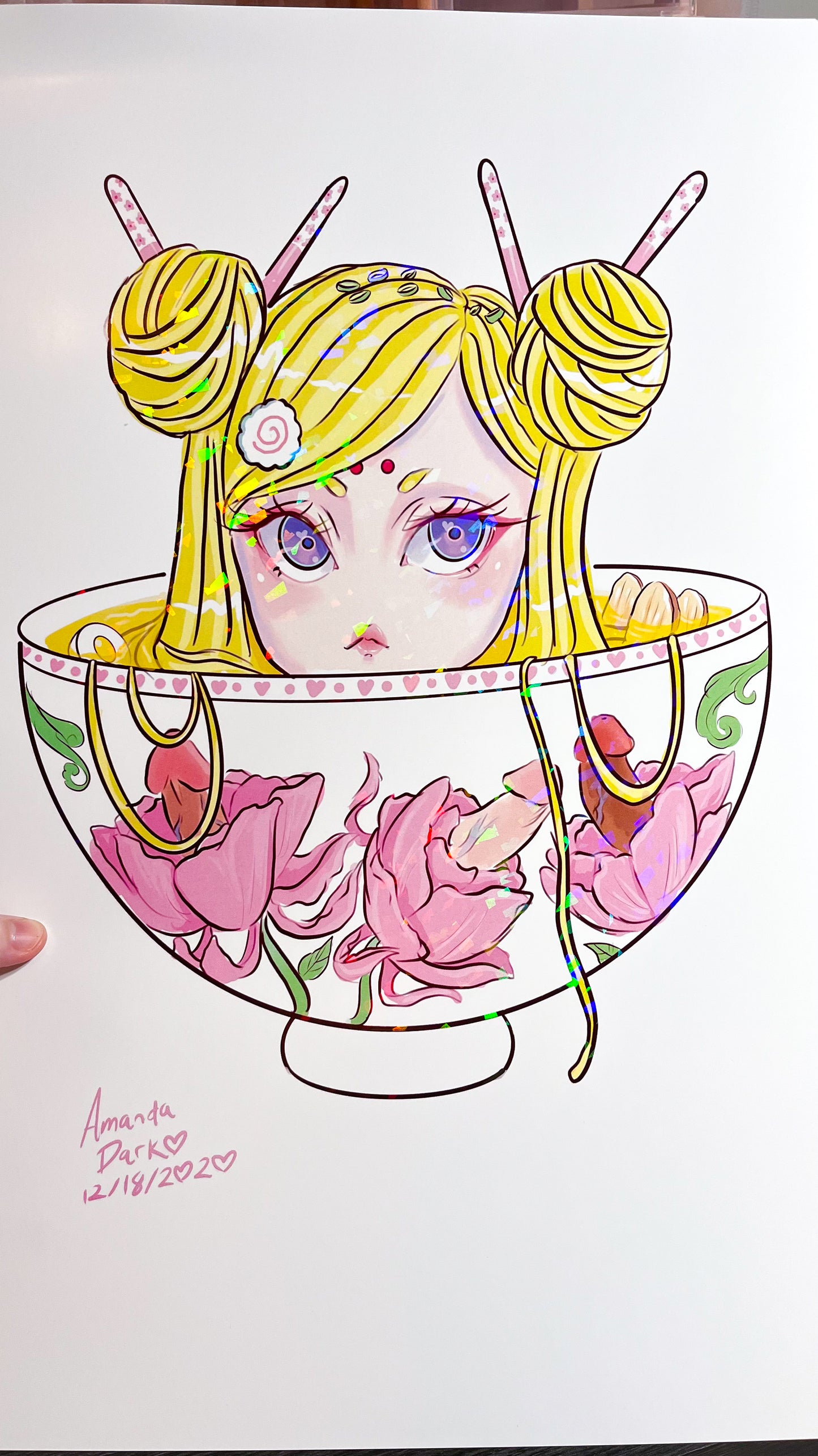 Chibi Ramen-Chan 12x18 Print - Amanda Darko Artistry