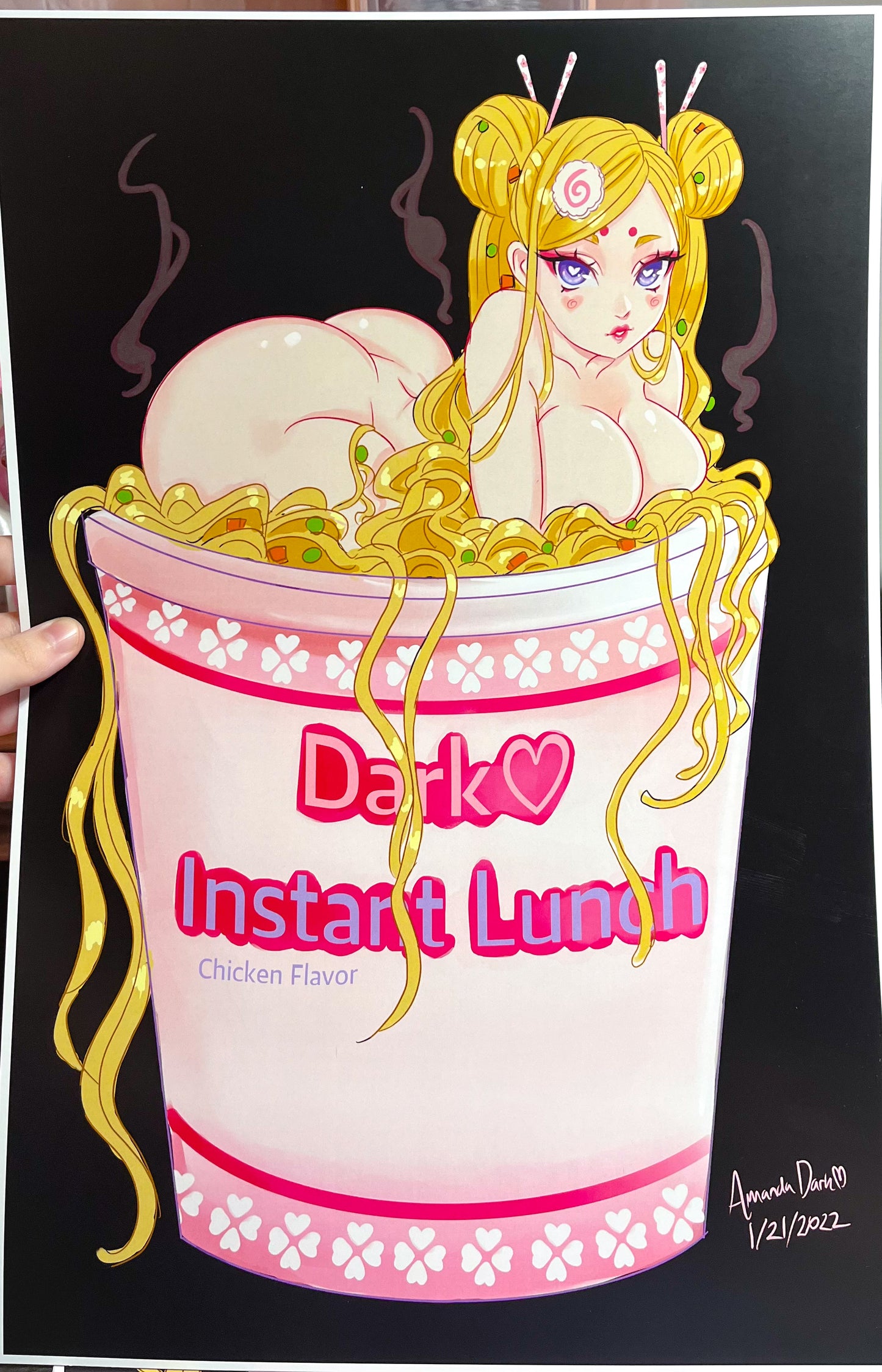 Instant Ramen-Chan 12x18 Print - Amanda Darko Artistry