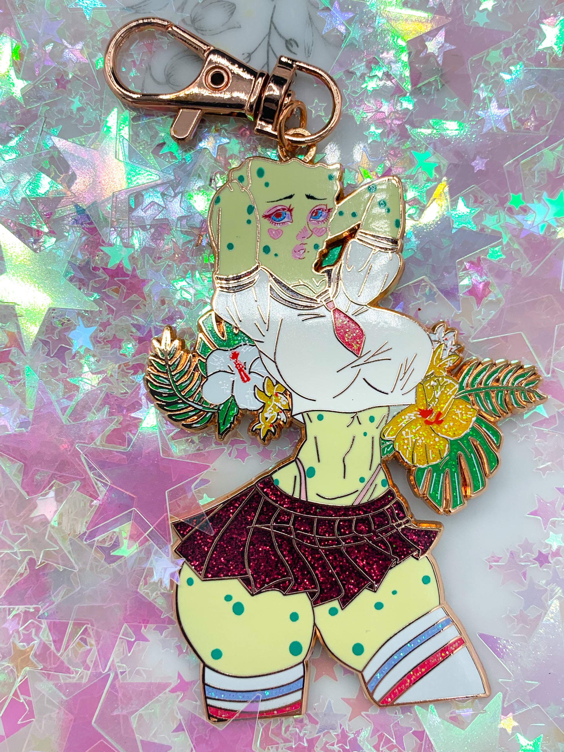 Sponge-Chan Metal Keychain - Amanda Darko Artistry