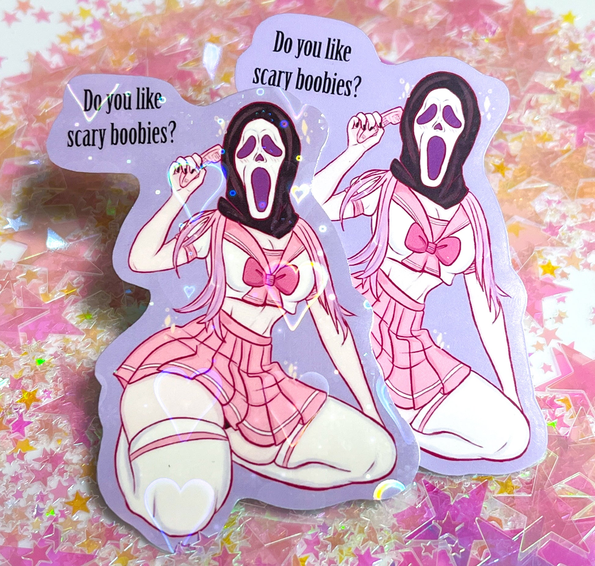 Scream Ghostface Girly Sticker. 